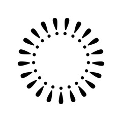 Black exclamation mark .Notification round border design