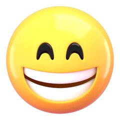 Obraz premium 3D emoticon png smiling face sticker, transparent background