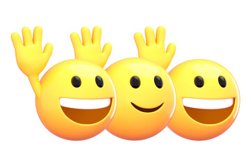 Greeting emoji png sticker, 3D illustration transparent background