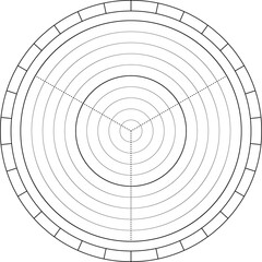 Wheel of life for lifestyle balance control. Vector printable template from three sectors for daily planner, notebook