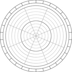 Obraz premium Vector circle diagram of lifestyle balance with eight segments. Round diagram for daily planner, journal, notebook