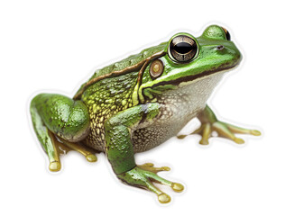 Fototapeta premium Green Tree Frog Close up Sitting On Black Background