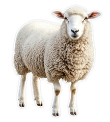 Obraz premium White Sheep Standing on Black Background