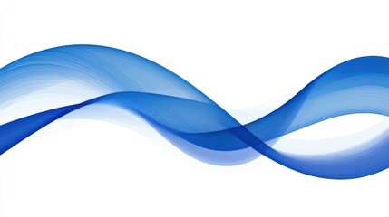 A smooth, flowing blue wave design on a white background, ideal for backgrounds or graphics.