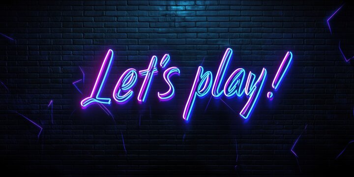 background with the inscription "let's play"