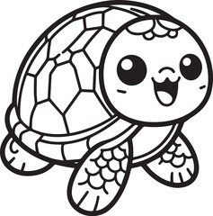 Turtle outline or line art silhouette vector