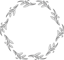 Obraz premium Leaves and Flower Frame Illustration