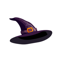 A hat for a witch, a sorcerer, a wizard. Halloween Holiday Vector Illustration Isolated
