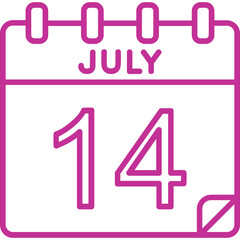 14 July Vector Icon Design