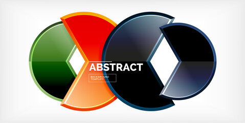 Glass reflective geometric round shapes background. Vector Illustration For Wallpaper, Banner, Background, Card, Book Illustration, landing page