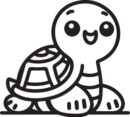 Turtle outline or line art silhouette vector