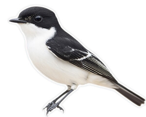 Naklejka premium Black capped Flycatcher Perched on Branch, Wildlife Photography