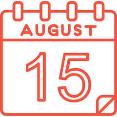 15 August Vector Icon Design