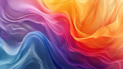 Obraz premium A rich background with a play of colors, where orange, red, pink and blue create the impression of movement