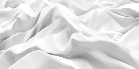 Obraz premium A close-up view of white, textured fabric resembling soft, flowing waves.