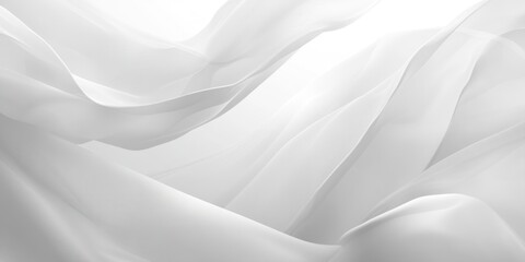 Obraz premium A soft, flowing abstract design with translucent layers in shades of white and gray.