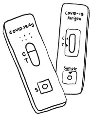 Png rapid test illustration, COVID 19 diagnostic kit doodle