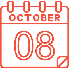 8 October Vector Icon Design