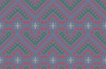 Kuwait Seamless Ethnic Patternfolk Embroidery, Aztec Geometric Ornament Print. Design for Carpet, Wallpaper, Clothing, Wrapping, Fabric