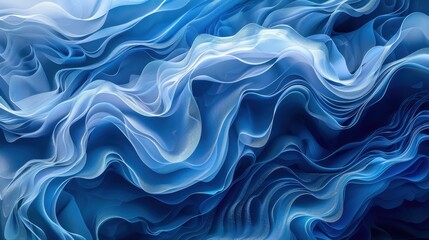 Obraz premium The blue background in the form of waves creates an atmosphere of peace and serenity