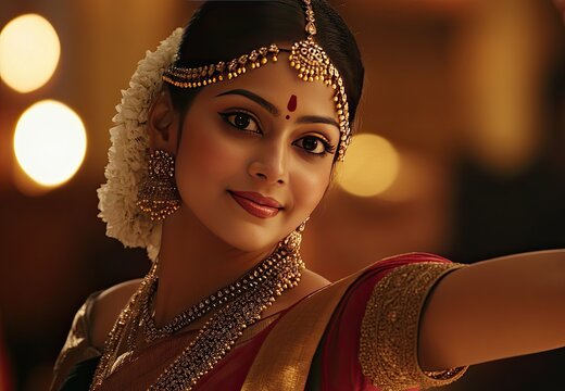 Dancer in Traditional Attire, showcasing the elegance and grace of classical Indian dance, rich in cultural heritage and expressive artistry