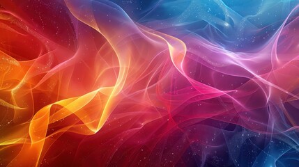 Obraz premium The play of colors - orange, pink and blue - creates a dynamic backdrop that invites the exploration of new ideas and creative experiments