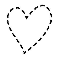 Naklejka premium Png heart doodle icon, simple illustration