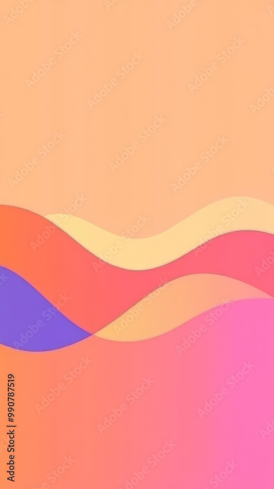 Poster Abstract wavy design with warm colors creating a soothing visual effect.