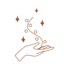 Hand png logo element, aesthetic collage sticker