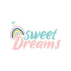 Sweet Dreams Calligraphy Text Vector Design.