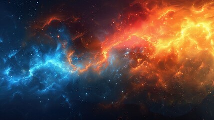 Fiery blue background