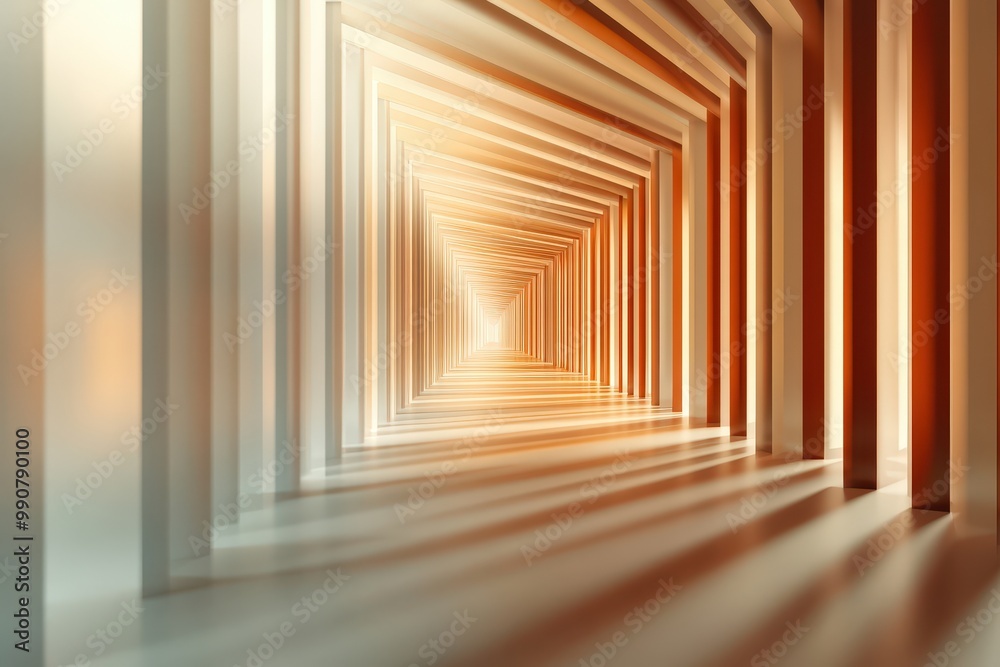 Wall mural a captivating journey through symmetrical illusions of light and space in abstract design