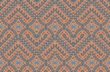 Abstract Ikat Print Patternfolk Embroidery, Aztec Geometric Ornament Print. Design for Carpet, Wallpaper, Clothing, Wrapping, Fabric