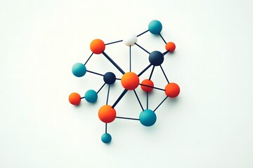 Abstract Structure with Colorful Spheres and Black Rods