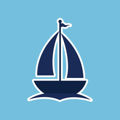 Boat vector illustration design in sticker style