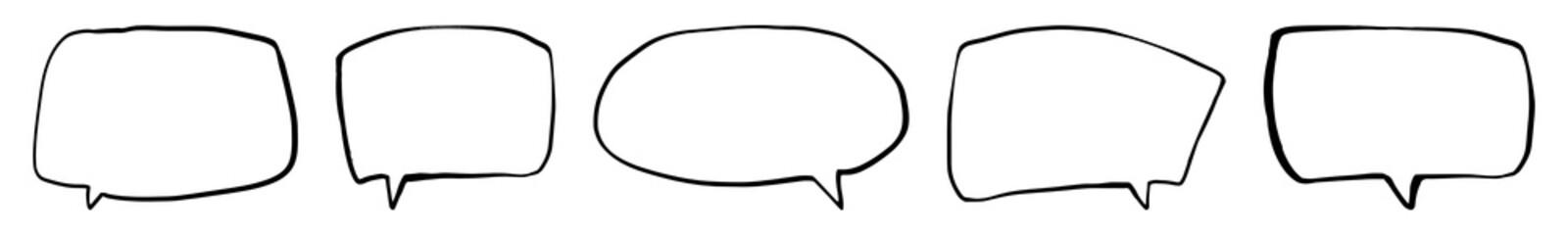 Doodle speech bubble png cut out element set