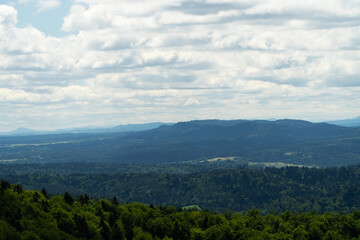 Panorama z wieży widokowej na Holicy Bieszczady 