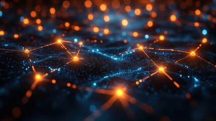 Fototapeta premium Digital Constellation: The Illuminated Web of Global Connectivity