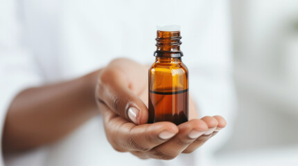 Person applying diluted essential oil to their wrist.