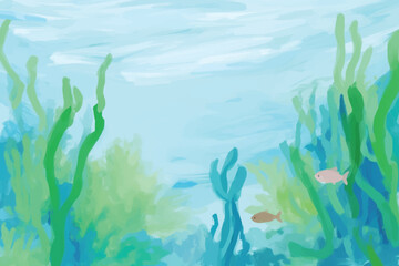 Fototapeta premium Vibrant underwater aquatic scene