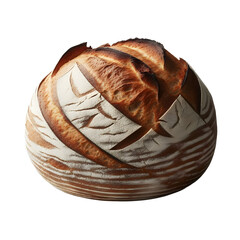 Round loaf bread isolated on transparent background