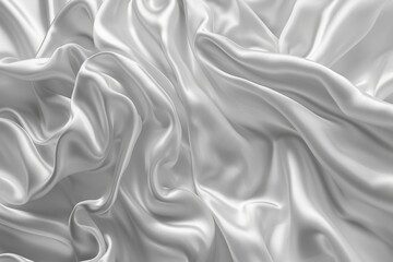 Obraz premium White Satin Silk Fabric Background, Luxurious Satin Texture, Elegant Wrinkled material.