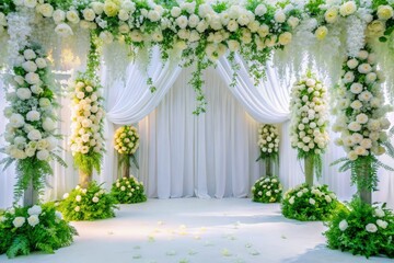 Fototapeta premium Elegant White Wedding Background with Soft Textures for Romantic Celebrations and Invitations Designs