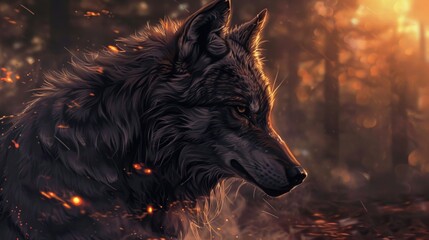 Stunning and majestic wolf wallpaper featuring a powerful canine in a natural wilderness setting, perfect for nature lovers, animal enthusiasts, and unique digital backgrounds.