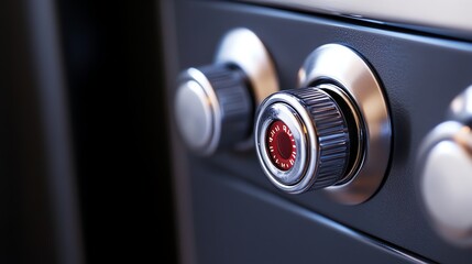 Close up of a car's air conditioning control knob.