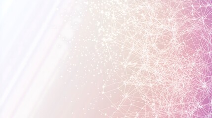 Fototapeta premium Abstract pink and white background with a network of connected dots and lines.