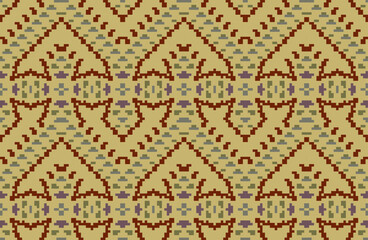 Ukrainian Double Ikat Patternfolk Embroidery, Aztec Geometric Ornament Print. Design for Carpet, Wallpaper, Clothing, Wrapping, Fabric