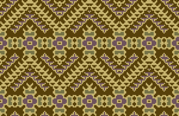 Geometry Ikat Pattern Curtainsfolk Embroidery, Aztec Geometric Ornament Print. Design for Carpet, Wallpaper, Clothing, Wrapping, Fabric