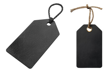 Black Tags on Transparent Background