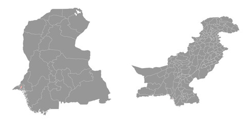 Nazimabad district map, administrative division of Pakistan. Vector illustration.